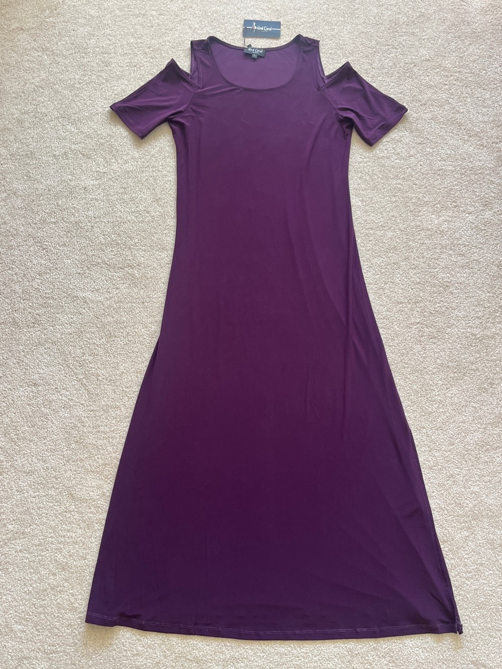 NWT Plum Purple Maxi Dress Size Large Shoulder Cutout, Red Coral Fashion